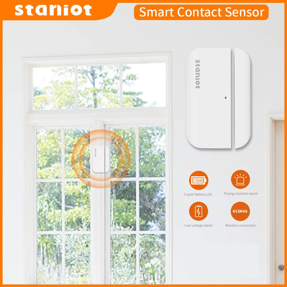 Wireless Door Sensor - Staniot-5 년 배터리 수명 접촉 센서
