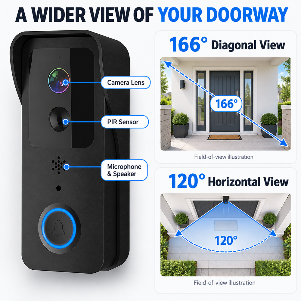 시하오 스마트 비디오 초인종, 1080P, Wi-Fi, - Smart Home Video 리뷰 및 가격